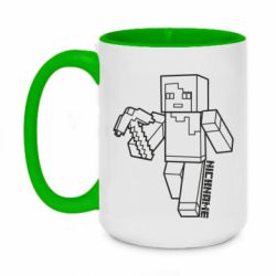 Чашка двухцветная 420ml Minecraft and hero nickname - PrintSalon