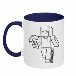 Чашка двухцветная 320ml Minecraft and hero nickname - PrintSalon