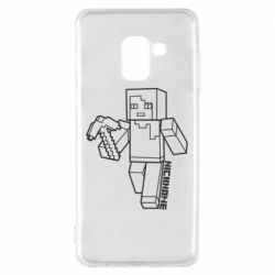 Чехол для Samsung A8 2018 Minecraft and hero nickname-PrintSalon Чехол для Samsung A8 2018 Minecraft and hero nickname