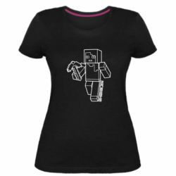Женская премиум футболка Minecraft and hero nickname - PrintSalon