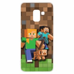 Чохол для Samsung A8 2018 Minecraft and heroes - PrintSalon