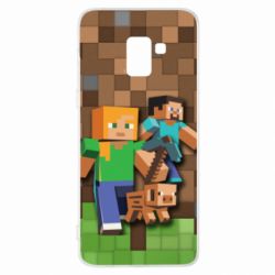 Чохол для Samsung A8+ 2018 Minecraft and heroes - PrintSalon