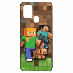 Чохол для Samsung A21s Minecraft and heroes - PrintSalon