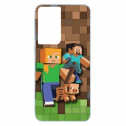 Чохол для Samsung S21 Minecraft and heroes - PrintSalon
