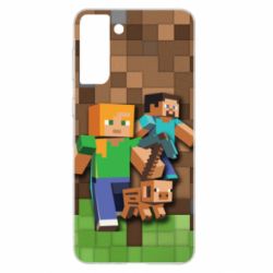 Чохол для Samsung S21+ Minecraft and heroes - PrintSalon