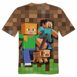 Чоловіча футболка 3D Minecraft and heroes - PrintSalon