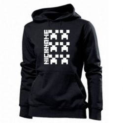Женское худи Minecraft and nickname - PrintSalon