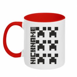 Чашка двухцветная 320ml Minecraft and nickname - PrintSalon