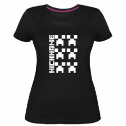 Женская премиум футболка Minecraft and nickname - PrintSalon