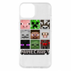 Чохол для iPhone 14 Minecraft character heads - PrintSalon