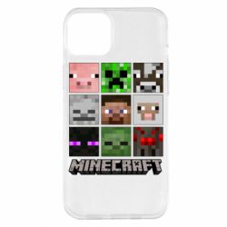 Чохол для iPhone 14 Plus Minecraft character heads - PrintSalon