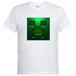 Чоловіча футболка з V-подібним вирізом Minecraft Face