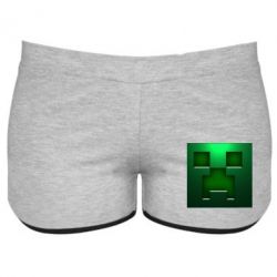 Женские шорты Minecraft Face - PrintSalon