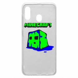 Чехол для Samsung A30 Minecraft Head - PrintSalon