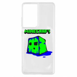 Чехол для Samsung S21 Ultra Minecraft Head - PrintSalon