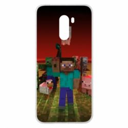 Чехол для Xiaomi Pocophone F1 Minecraft heroes - PrintSalon