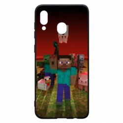 Чехол для Samsung A20 Minecraft heroes - PrintSalon