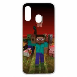 Чехол для Samsung A40 Minecraft heroes - PrintSalon