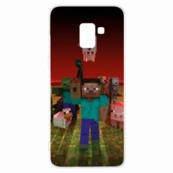 Чехол для Samsung A8+ 2018 Minecraft heroes - PrintSalon