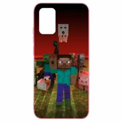 Чехол для Samsung A02s/M02s Minecraft heroes - PrintSalon