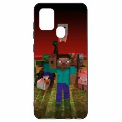Чехол для Samsung A21s Minecraft heroes - PrintSalon
