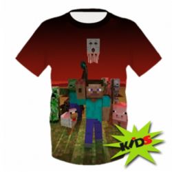 Детская 3D футболка Minecraft heroes - PrintSalon