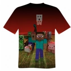 Мужская футболка 3D Minecraft heroes - PrintSalon