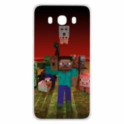 Чехол для Samsung J7 2016 Minecraft heroes - PrintSalon