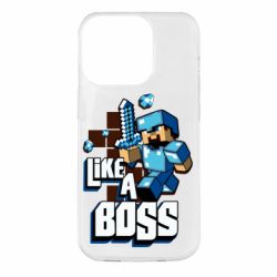 Чехол для iPhone 14 Pro Minecraft Like a Boss - PrintSalon