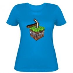 Жіноча футболка Minecraft Logo Сube - PrintSalon