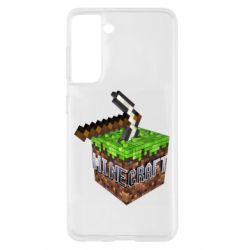 Чохол для Samsung S21 Minecraft Logo Сube - PrintSalon