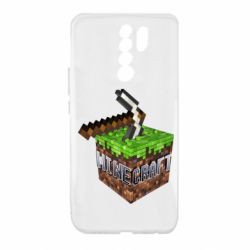 Чохол для Xiaomi Redmi 9 Minecraft Logo Сube - PrintSalon