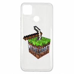 Чохол для Xiaomi Redmi 9c Minecraft Logo Сube - PrintSalon