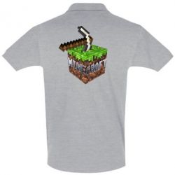 Мужское поло Minecraft Logo Сube - PrintSalon