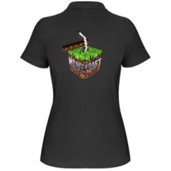 Жіноче поло Minecraft Logo Сube - PrintSalon