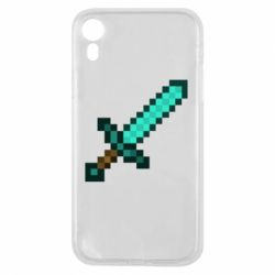 Чехол для iPhone XR Minecraft меч - PrintSalon