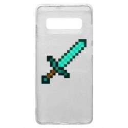 Чехол для Samsung S10+ Minecraft меч - PrintSalon