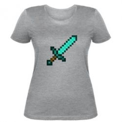 Женская футболка Minecraft меч - PrintSalon