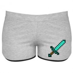 Женские шорты Minecraft меч - PrintSalon