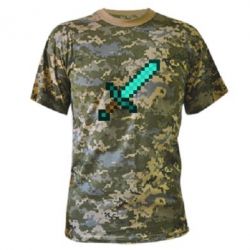 Камуфляжная футболка Minecraft меч - PrintSalon