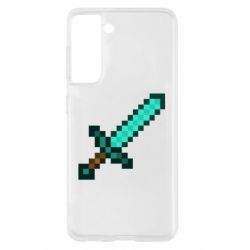Чехол для Samsung S21 Minecraft меч - PrintSalon