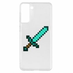 Чехол для Samsung S21+ Minecraft меч - PrintSalon