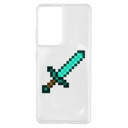 Чехол для Samsung S21 Ultra Minecraft меч - PrintSalon