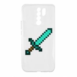Чехол для Xiaomi Redmi 9 Minecraft меч - PrintSalon