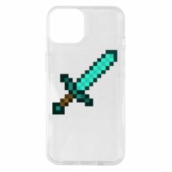 Чехол для iPhone 14 Minecraft меч - PrintSalon