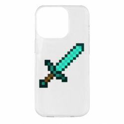 Чехол для iPhone 14 Pro Minecraft меч - PrintSalon