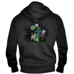 Мужское худи на молнии Minecraft Party - PrintSalon