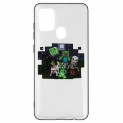 Чехол для Samsung A21s Minecraft Party - PrintSalon