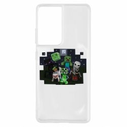 Чехол для Samsung S21 Ultra Minecraft Party - PrintSalon