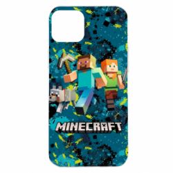 Чохол для iPhone 14 Plus Minecraft Steve Alex And Dog - PrintSalon